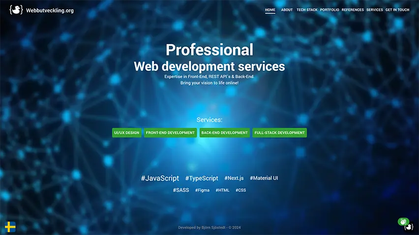 Omslagsbild för portfolio-projektet 'Webbutveckling.org'